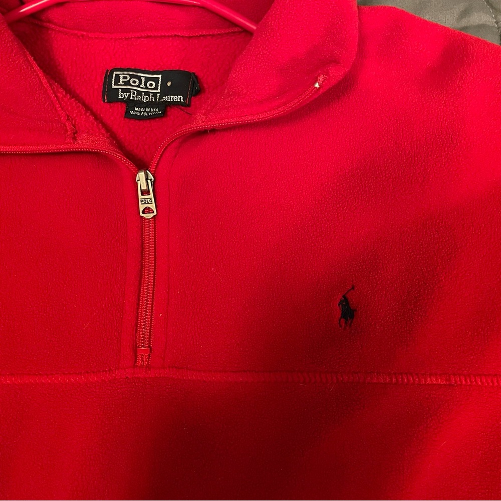 Red Polo fleece